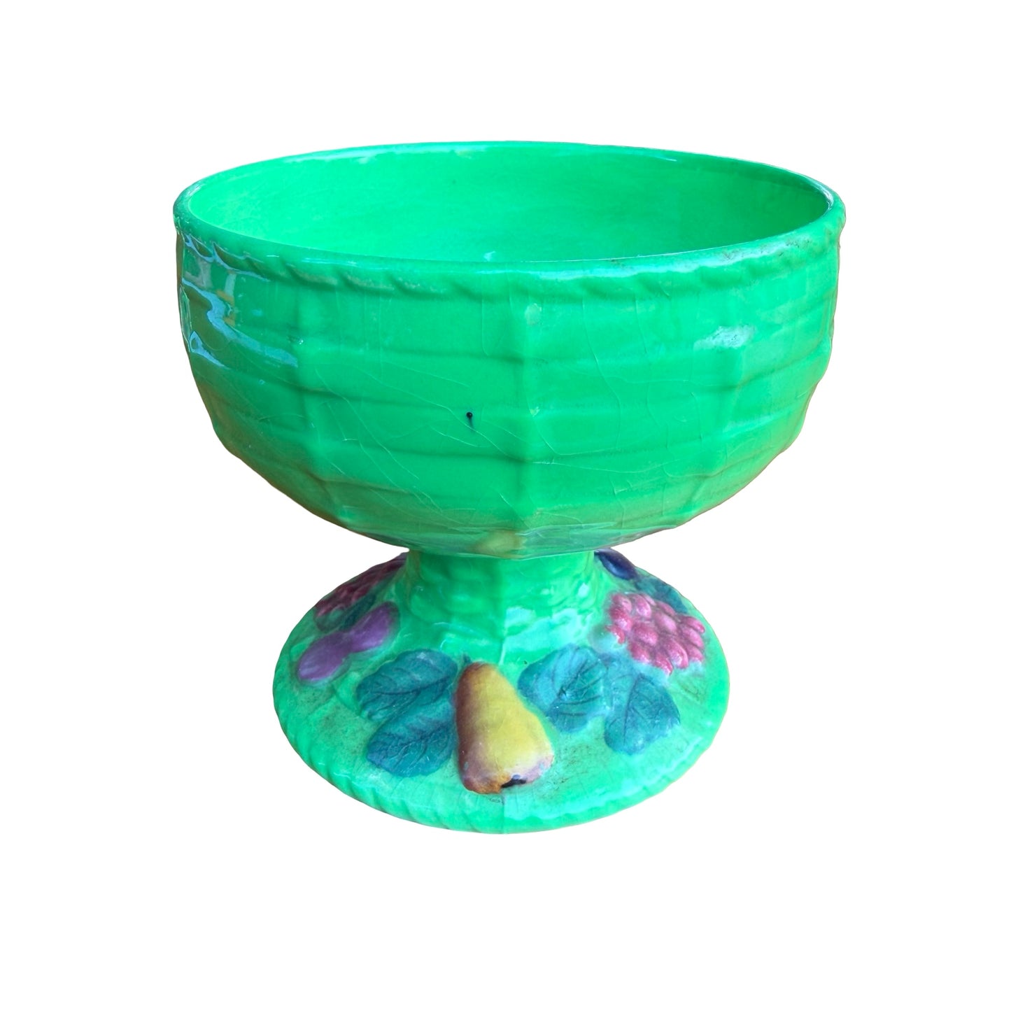 Pair of Vintage Carlton Ware Fruit Pedestal Bowls - Lime Green 10cm