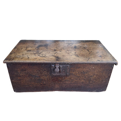 Antique 17th Century Welsh Oak Bible Box - Rare Early Vernacular Coffer