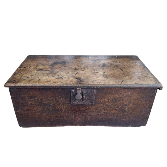 Antique 17th Century Welsh Oak Bible Box - Rare Early Vernacular Coffer