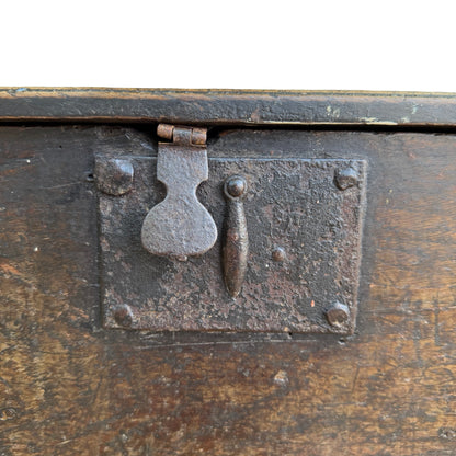 Antique 17th Century Welsh Oak Bible Box - Rare Early Vernacular Coffer