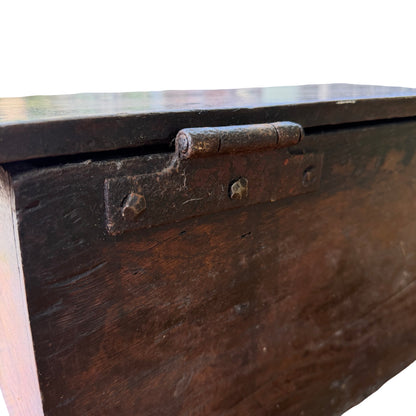 Antique 17th Century Welsh Oak Bible Box - Rare Early Vernacular Coffer