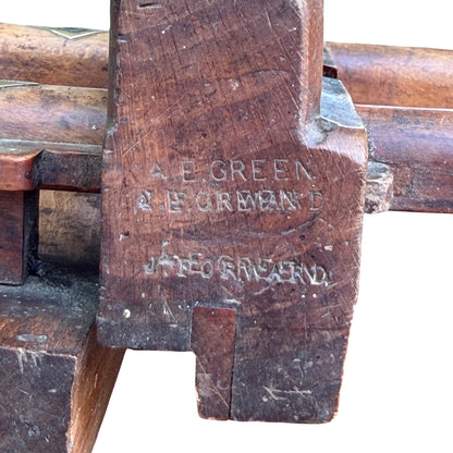 Antique A.E. Green Wooden Plough Plane - Vintage Joinery Tool 20cm