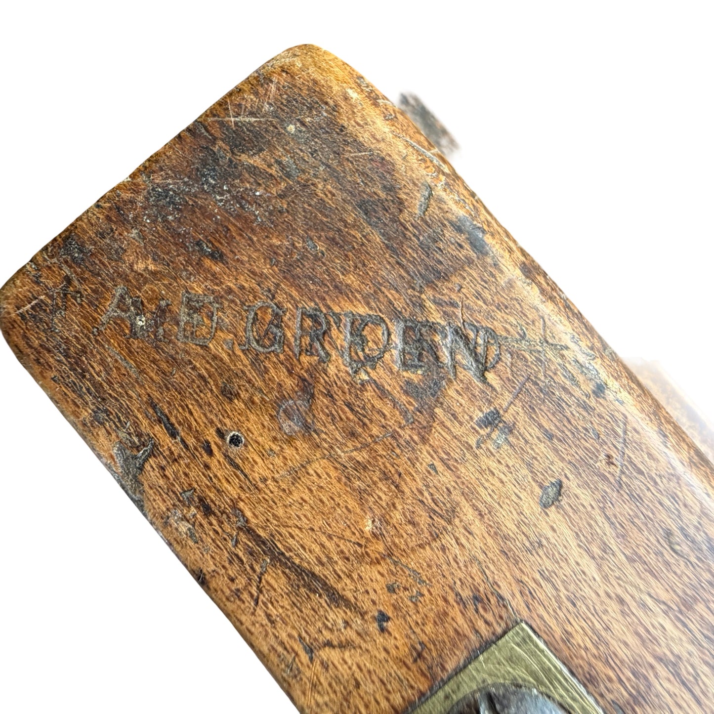 Antique A.E. Green Wooden Plough Plane - Vintage Joinery Tool 20cm