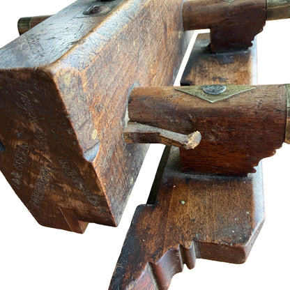 Antique A.E. Green Wooden Plough Plane - Vintage Joinery Tool 20cm