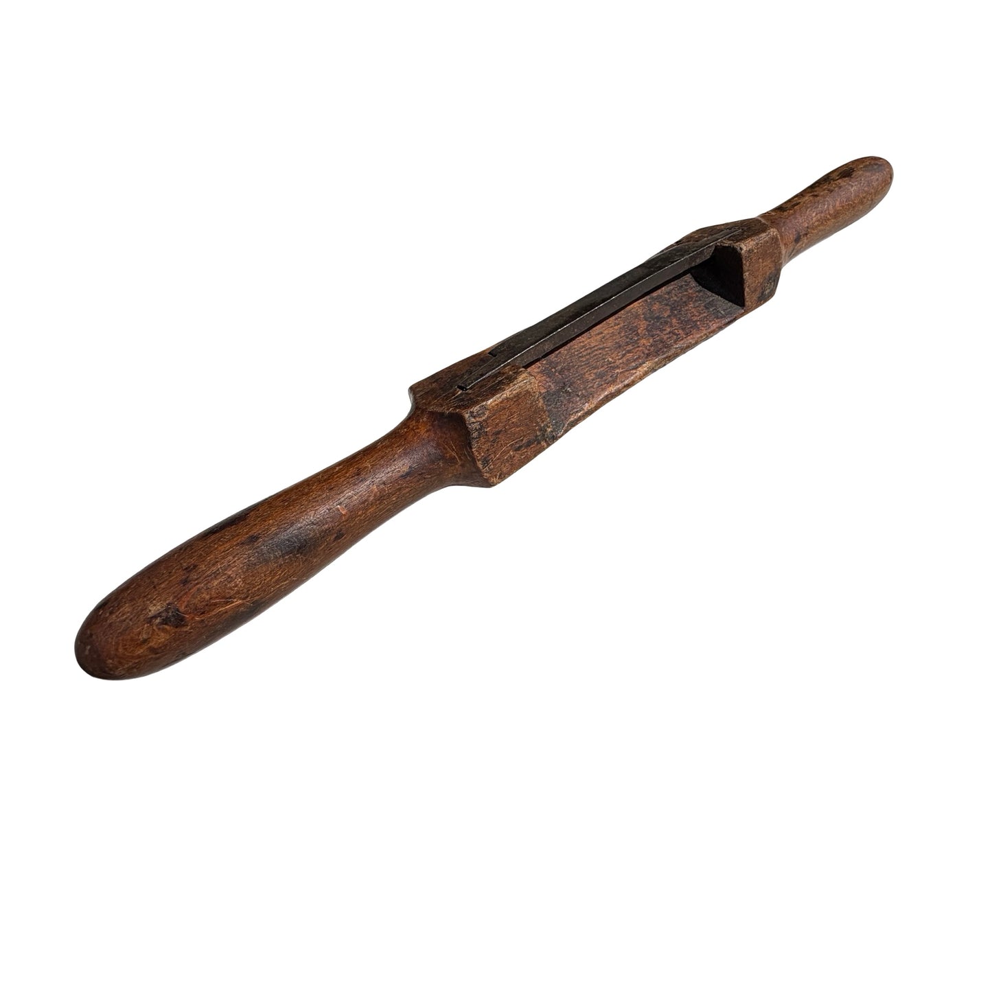 Antique Wooden Spoke Shave - Primitive Hand Carved Joinery Tool