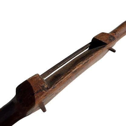 Antique Wooden Spoke Shave - Primitive Hand Carved Joinery Tool