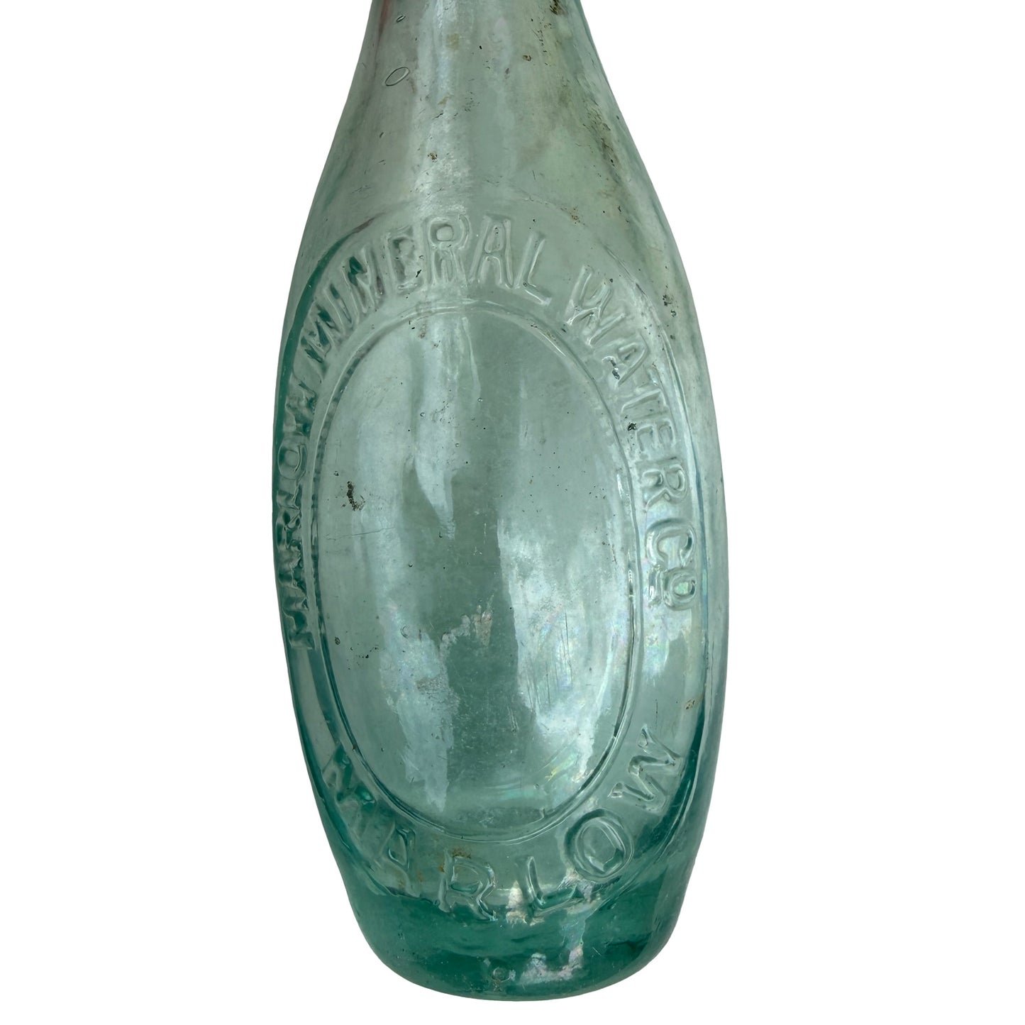 Antique Marlow Mineral Water Co. Glass Torpedo Bottle - Hamilton Shape