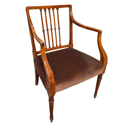 Antique Regency Style Mahogany Armchair - Slat Back Carver Chair
