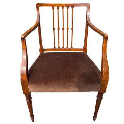 Antique Regency Style Mahogany Armchair - Slat Back Carver Chair