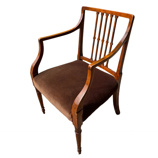 Antique Regency Style Mahogany Armchair - Slat Back Carver Chair