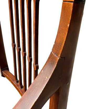 Antique Regency Style Mahogany Armchair - Slat Back Carver Chair