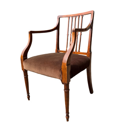 Antique Regency Style Mahogany Armchair - Slat Back Carver Chair