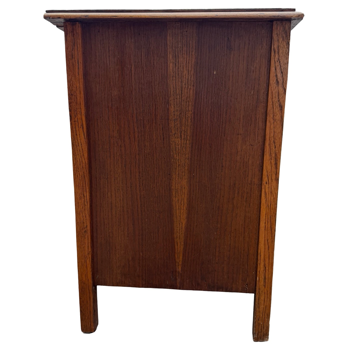 Antique Oak Veneer Three Drawer Chest - Rustic Storage Unit 86cm