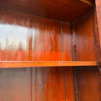 Large Edwardian Mahogany Library Bookcase - Glazed Glass Display Cabinet