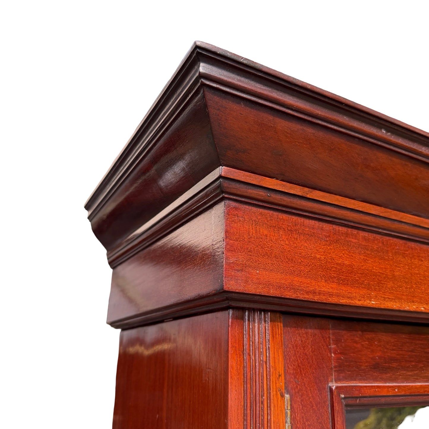 Large Edwardian Mahogany Library Bookcase - Glazed Glass Display Cabinet