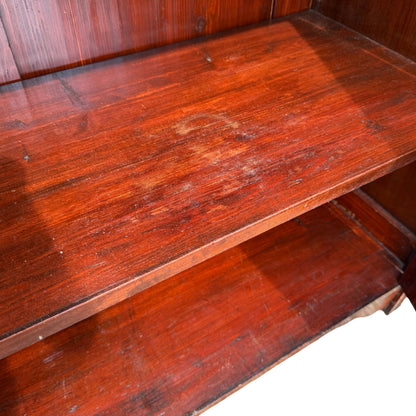 Large Edwardian Mahogany Library Bookcase - Glazed Glass Display Cabinet