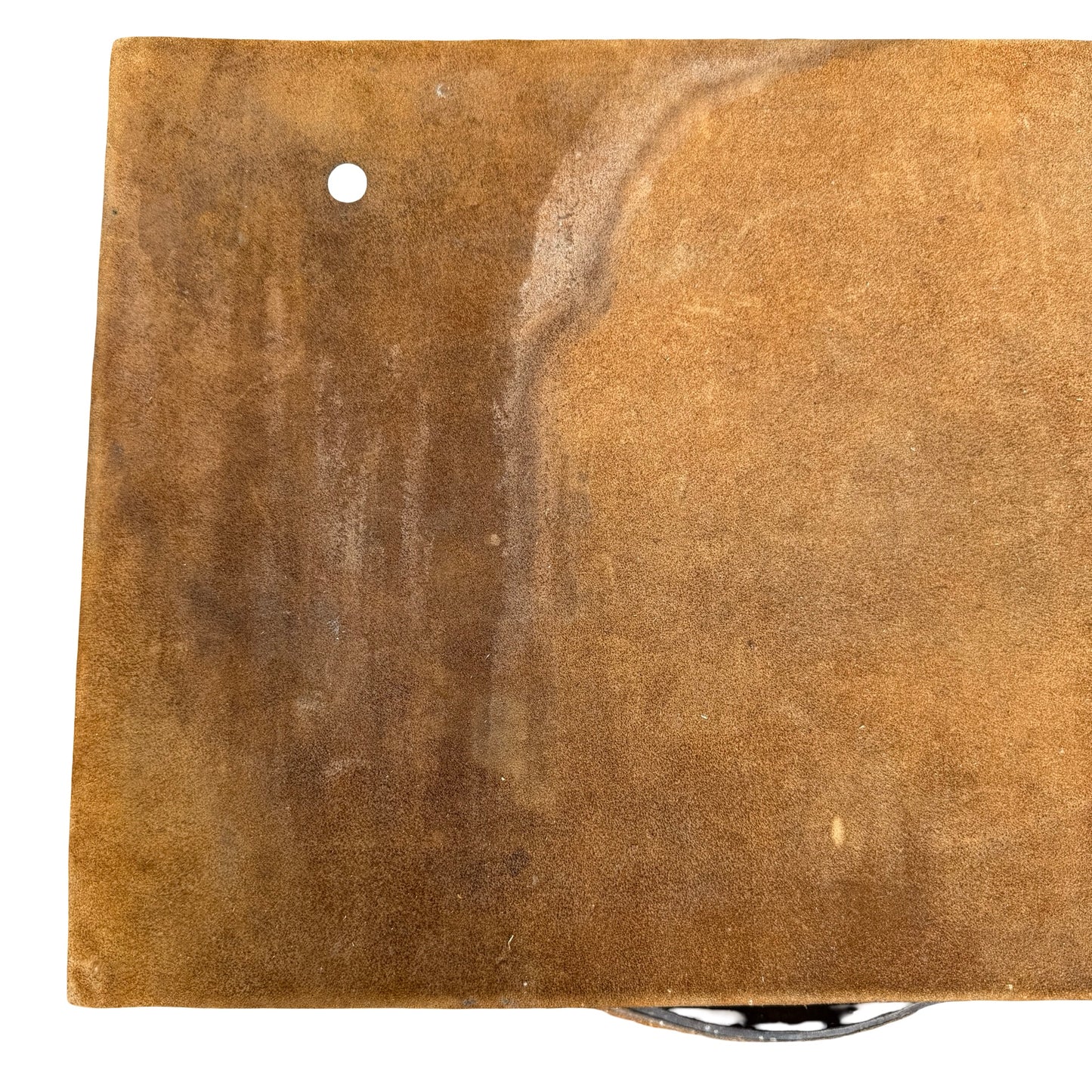 Vintage Tan Suede Suitcase - Retro Mid-Century Travel Case 42cm