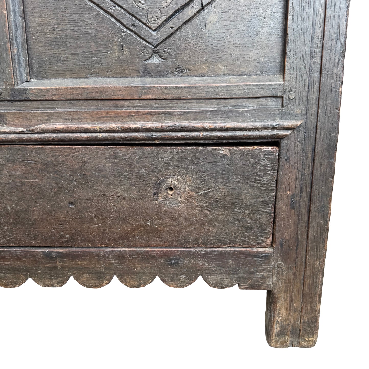18th Century Carved Oak Mule Chest - Antique Coffer With Drawers