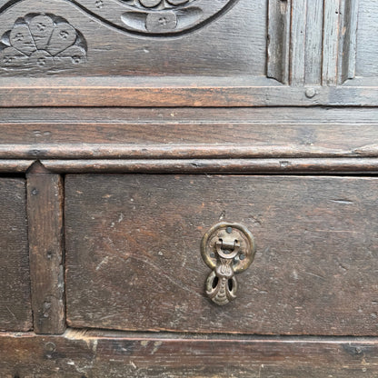 18th Century Carved Oak Mule Chest - Antique Coffer With Drawers