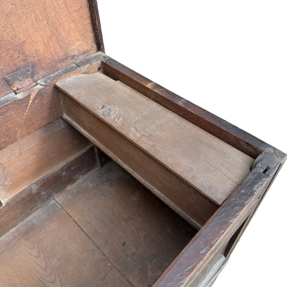 18th Century Carved Oak Mule Chest - Antique Coffer With Drawers