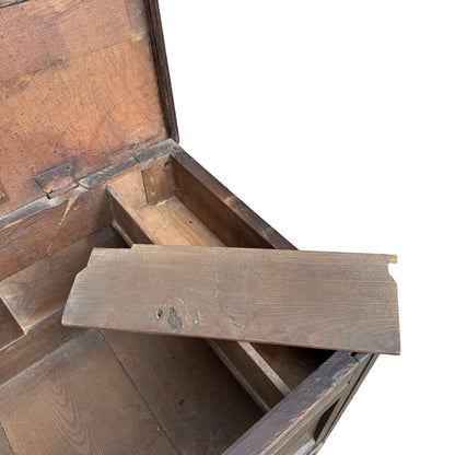 18th Century Carved Oak Mule Chest - Antique Coffer With Drawers
