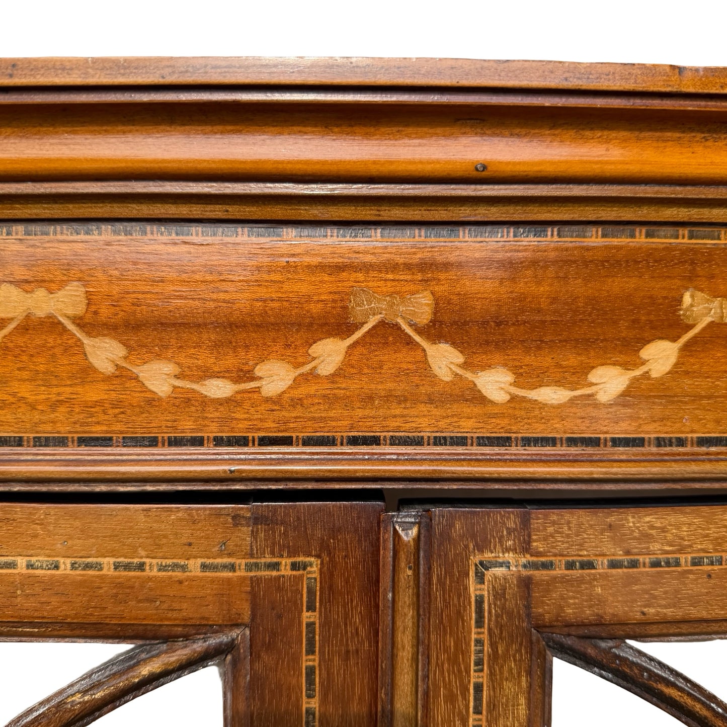 Antique Edwardian Inlaid Mahogany Display Cabinet - Glass Showcase
