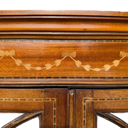 Antique Edwardian Inlaid Mahogany Display Cabinet - Glass Showcase