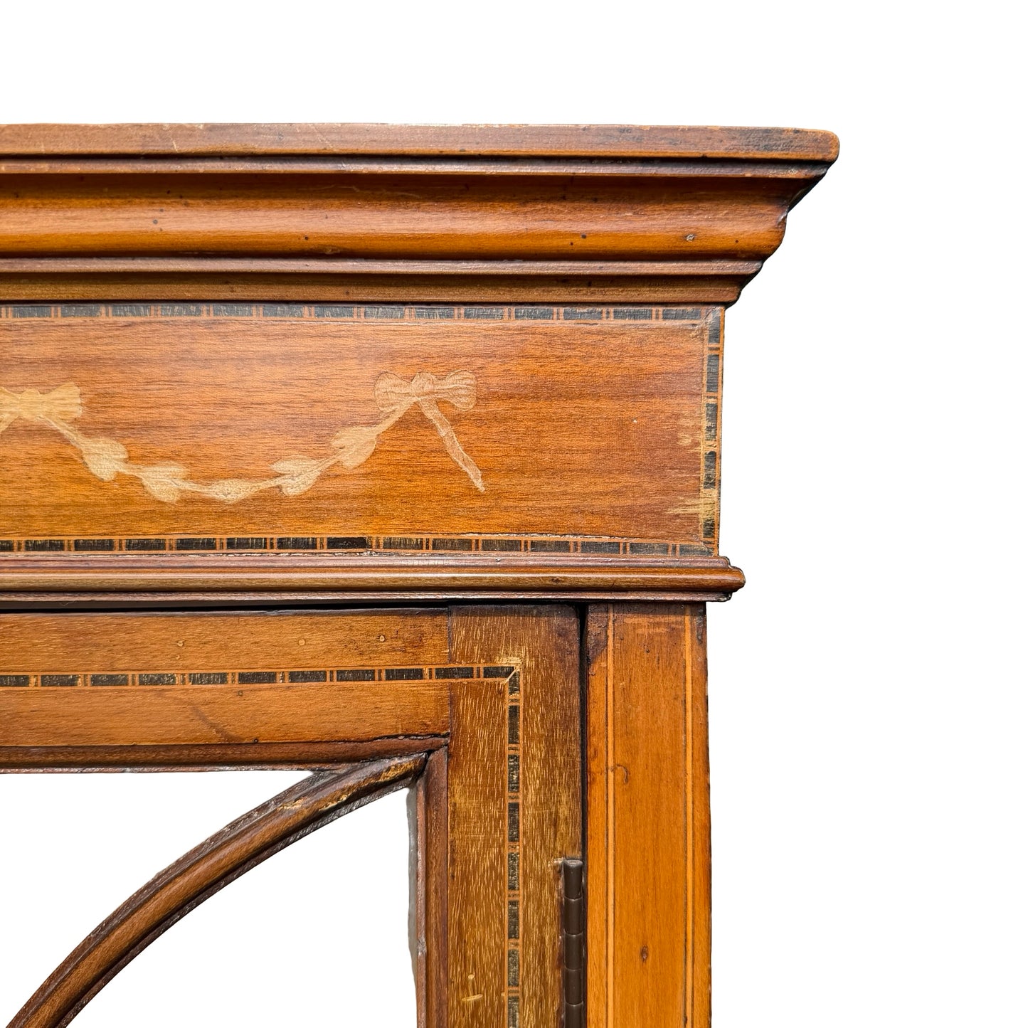 Antique Edwardian Inlaid Mahogany Display Cabinet - Glass Showcase