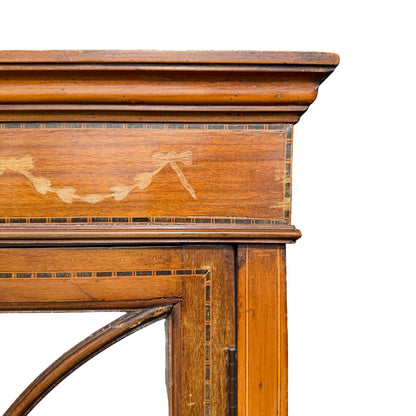 Antique Edwardian Inlaid Mahogany Display Cabinet - Glass Showcase