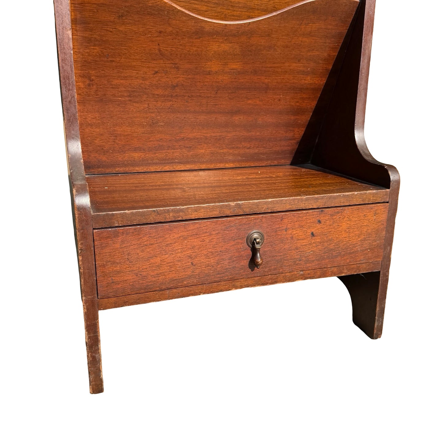 Vintage Mahogany Sheet Music Cabinet - Tiered Magazine Rack 82cm