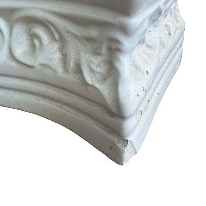 Vintage White Glazed Ceramic Urn / stick stand - Neoclassical Planter 66cm