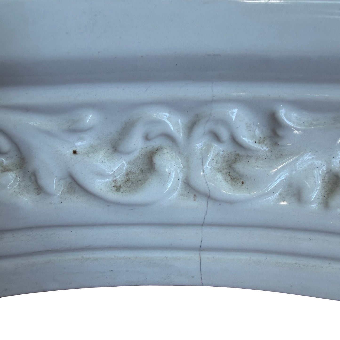 Vintage White Glazed Ceramic Urn / stick stand - Neoclassical Planter 66cm