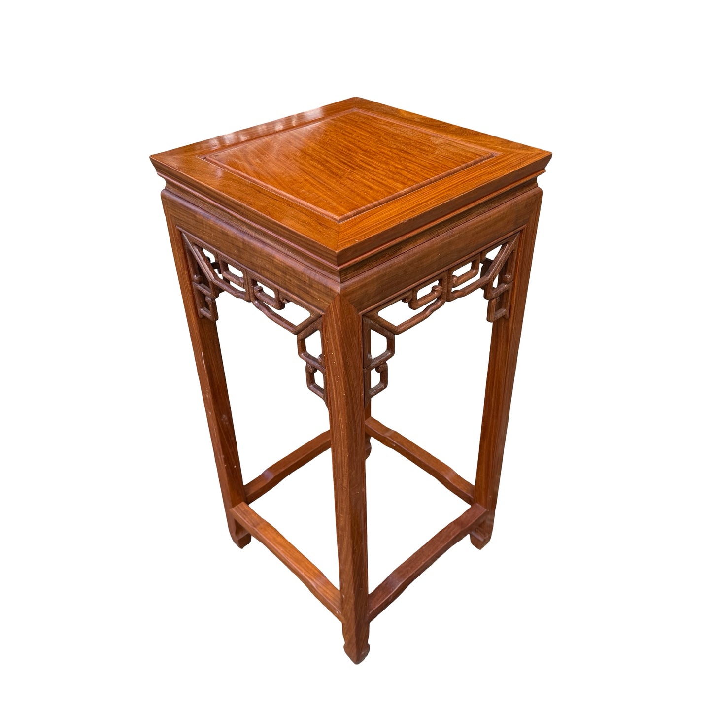 Oriental Tall Hardwood Plant Stand - Ming Style Pedestal Table 82cm