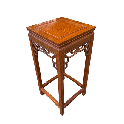 Oriental Tall Hardwood Plant Stand - Ming Style Pedestal Table 82cm