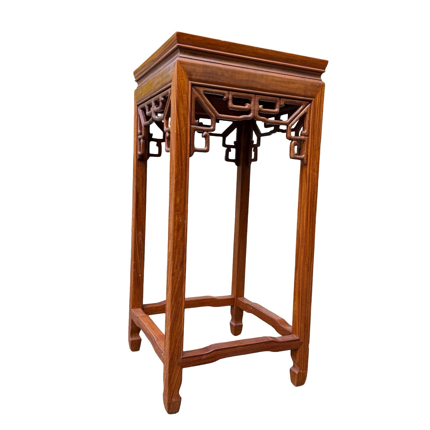 Oriental Tall Hardwood Plant Stand - Ming Style Pedestal Table 82cm