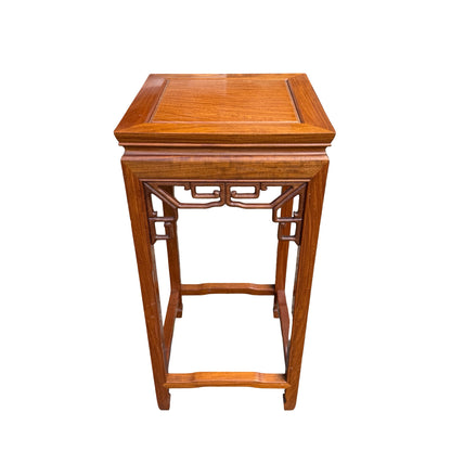 Oriental Tall Hardwood Plant Stand - Ming Style Pedestal Table 82cm