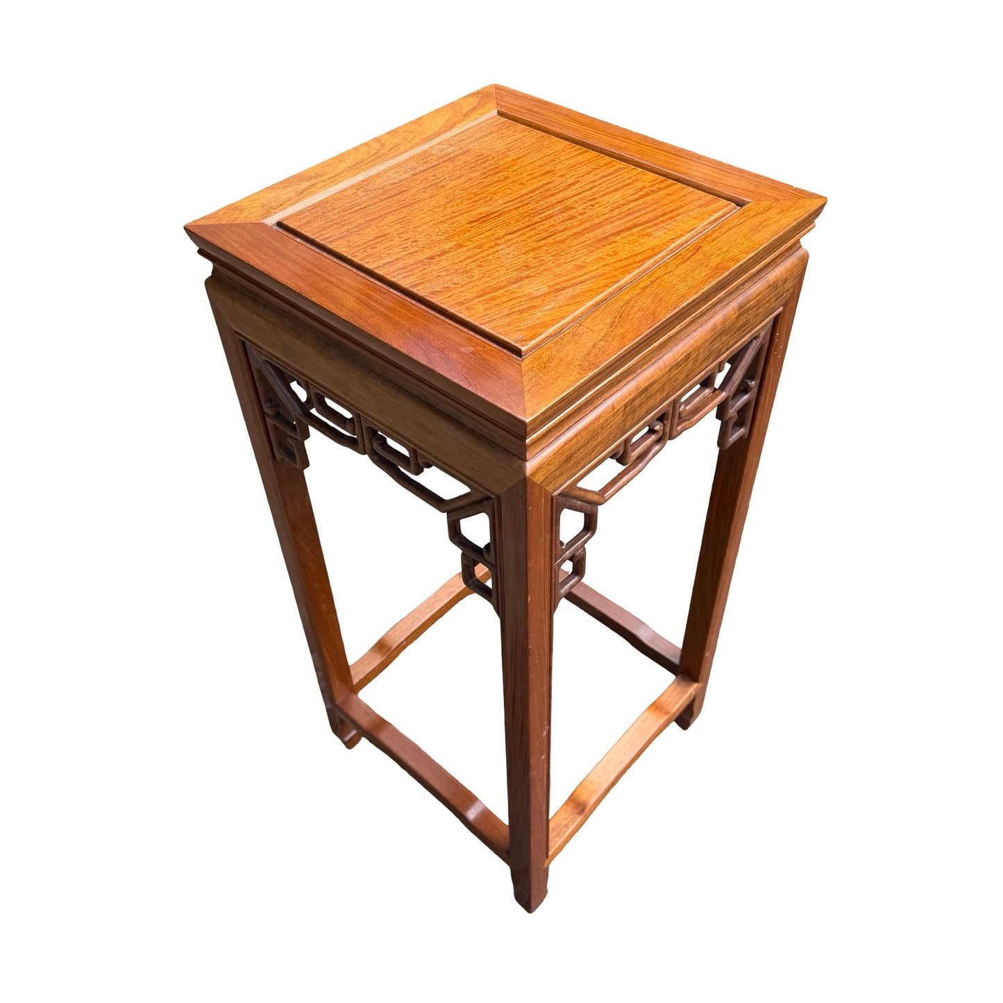 Oriental Tall Hardwood Plant Stand - Ming Style Pedestal Table 82cm