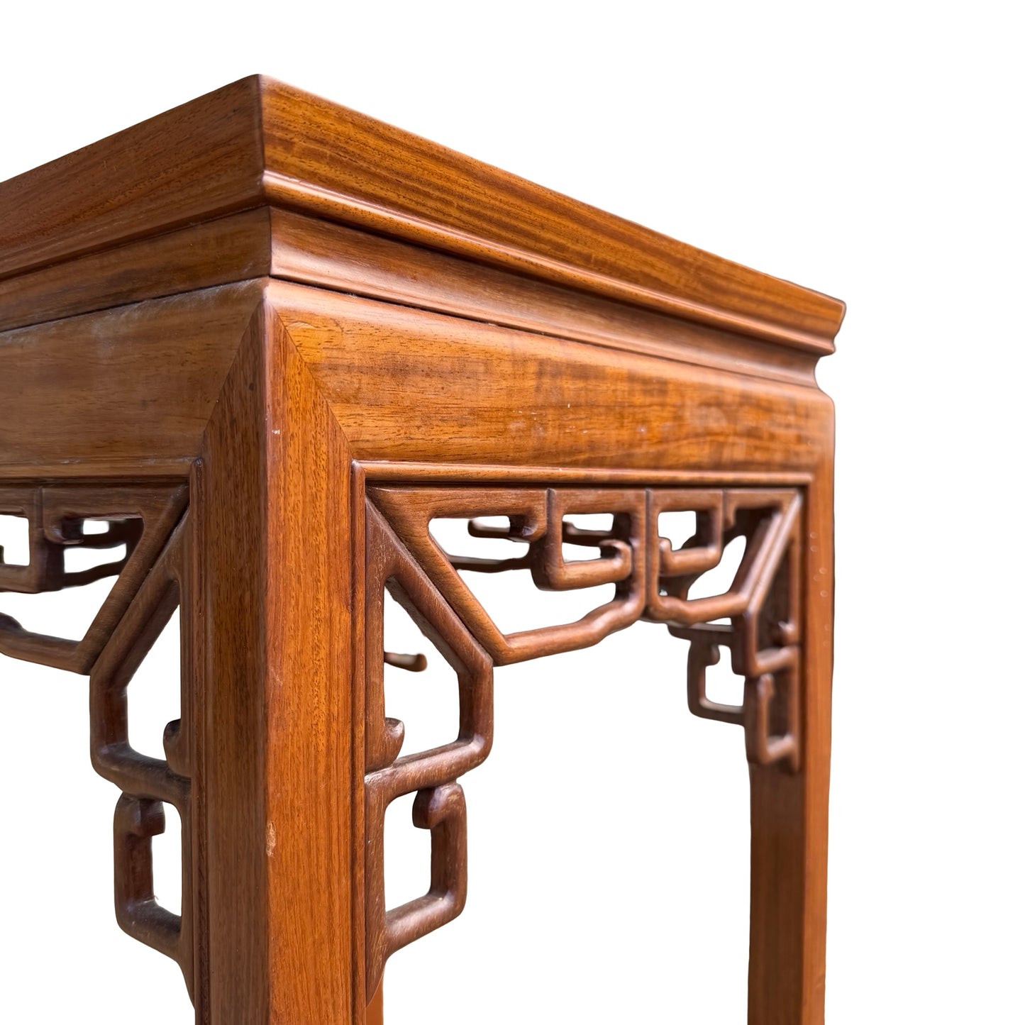 Oriental Tall Hardwood Plant Stand - Ming Style Pedestal Table 82cm