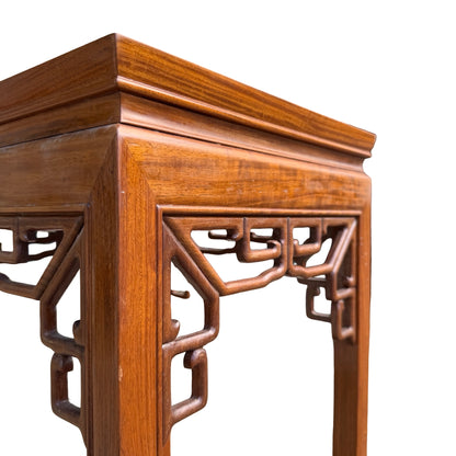 Oriental Tall Hardwood Plant Stand - Ming Style Pedestal Table 82cm