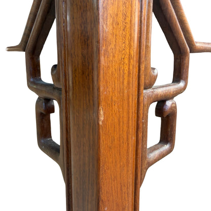 Oriental Tall Hardwood Plant Stand - Ming Style Pedestal Table 82cm