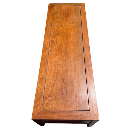 Large Oriental Hardwood Coffee Table - 3 Drawer Media Console 152cm