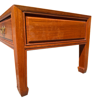 Large Oriental Hardwood Coffee Table - 3 Drawer Media Console 152cm