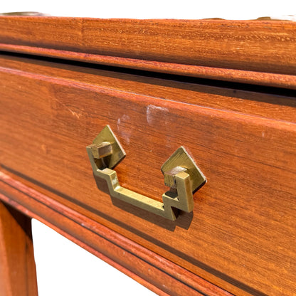 Large Oriental Hardwood Coffee Table - 3 Drawer Media Console 152cm