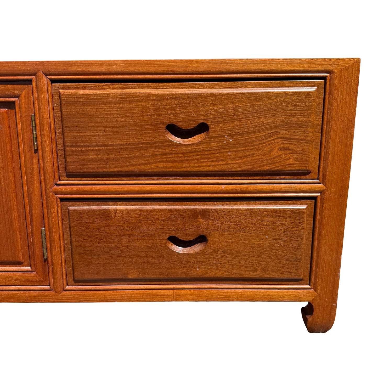 late 20th-century Oriental hardwood media console or low sideboard
