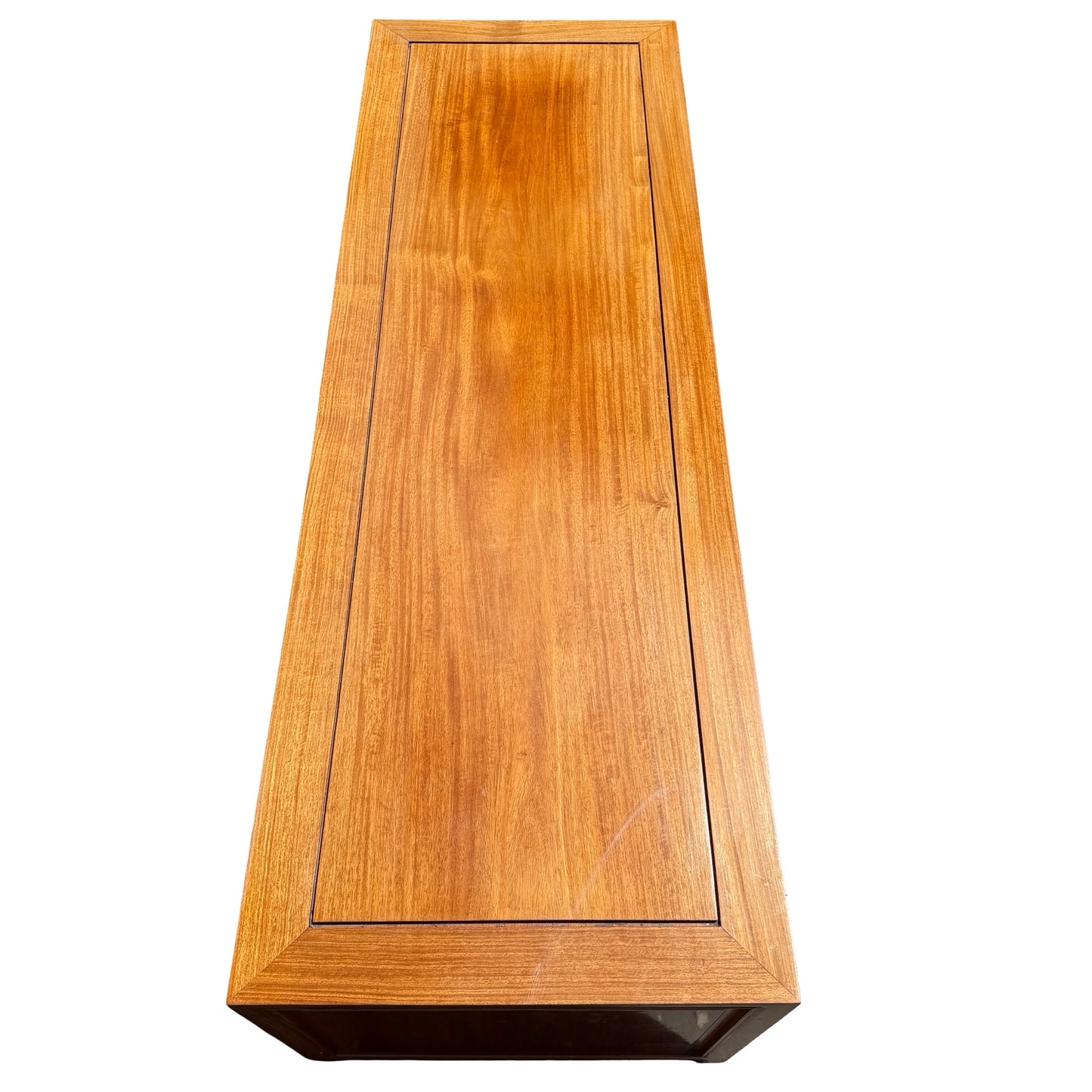 late 20th-century Oriental hardwood media console or low sideboard