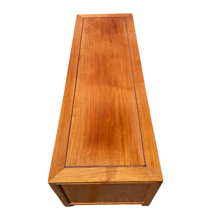 late 20th-century Oriental hardwood media console or low sideboard