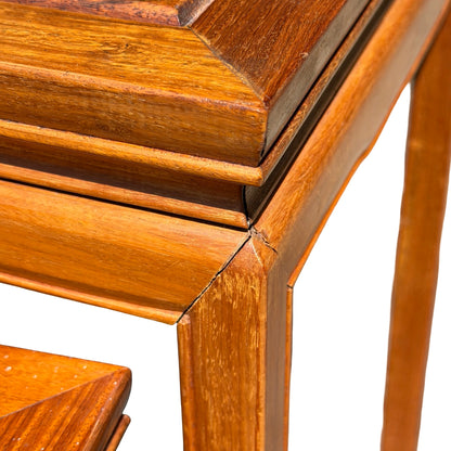 Set of 4 Oriental Hardwood Nesting Tables - Ming Style Nest of Tables
