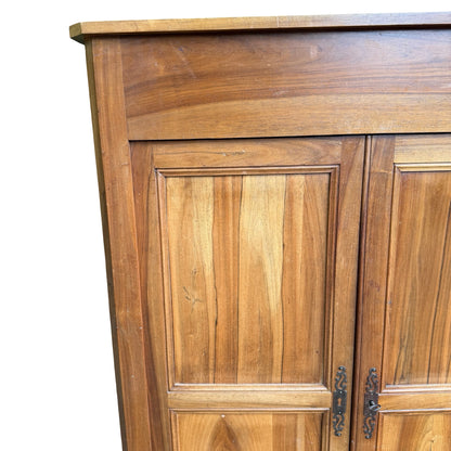 Antique French Fruitwood Cupboard - Rustic Farmhouse Linen / larder Cupboard