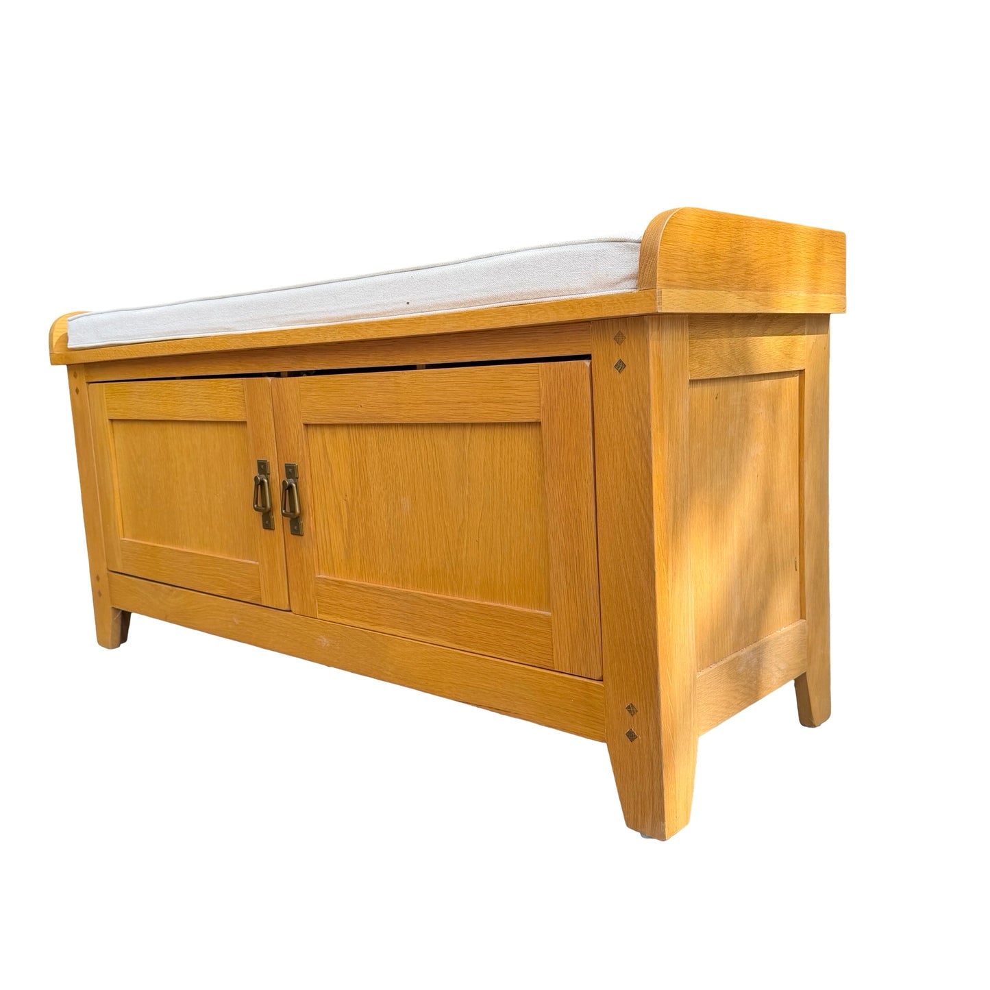 Cotswold Co. Solid Oak Hallway Shoe Bench - Storage Cabinet 120cm