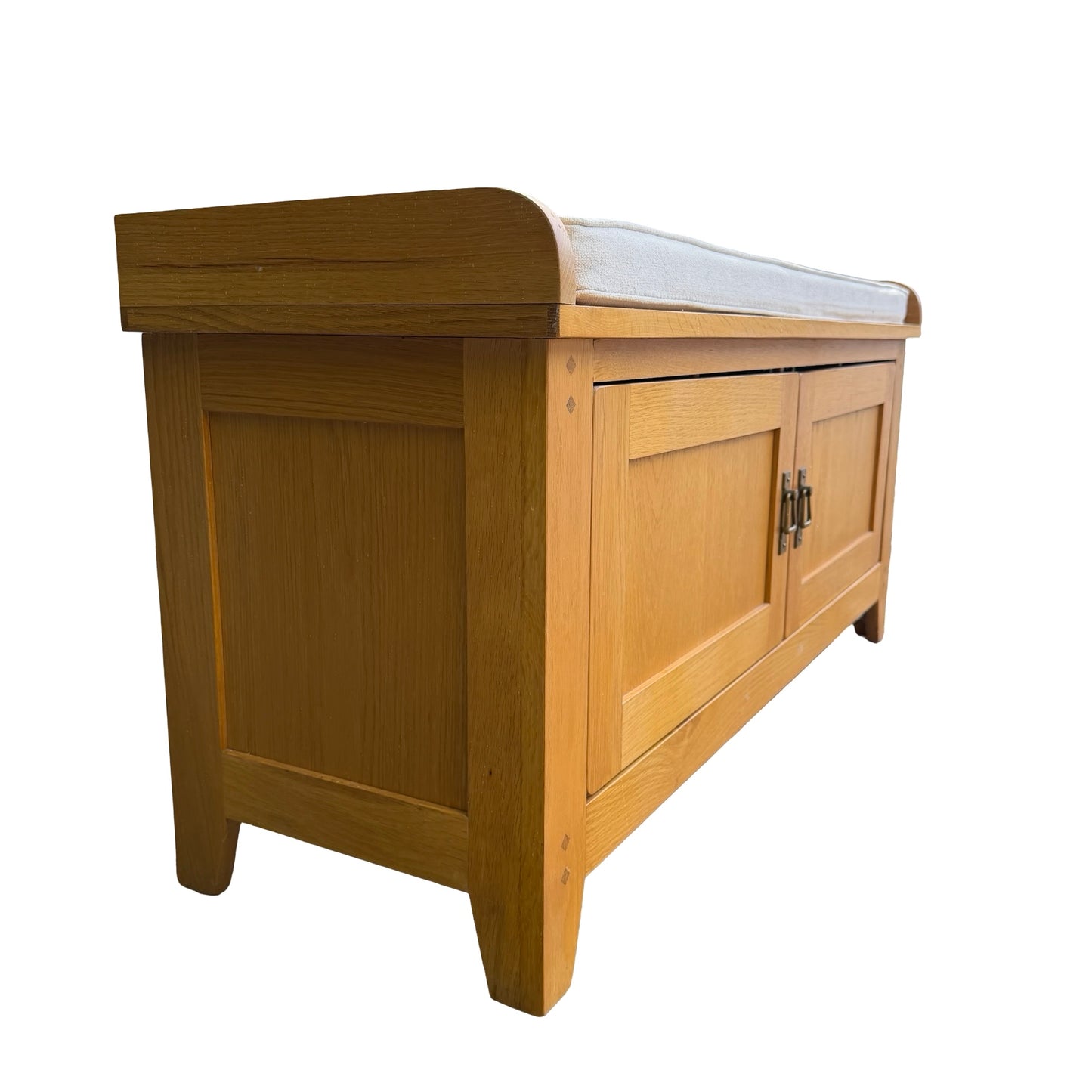 Cotswold Co. Solid Oak Hallway Shoe Bench - Storage Cabinet 120cm